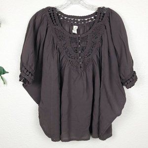 SOLD Anthropologie Floreat Dolman Peasant Crochet